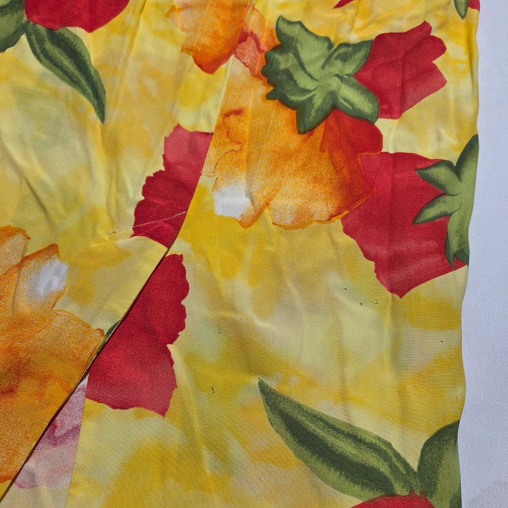 Vintage Pine Cove Yellow Floral Tulip Print Maxi Skirt Size 10 Style 2588-34 - Picture 5 of 7